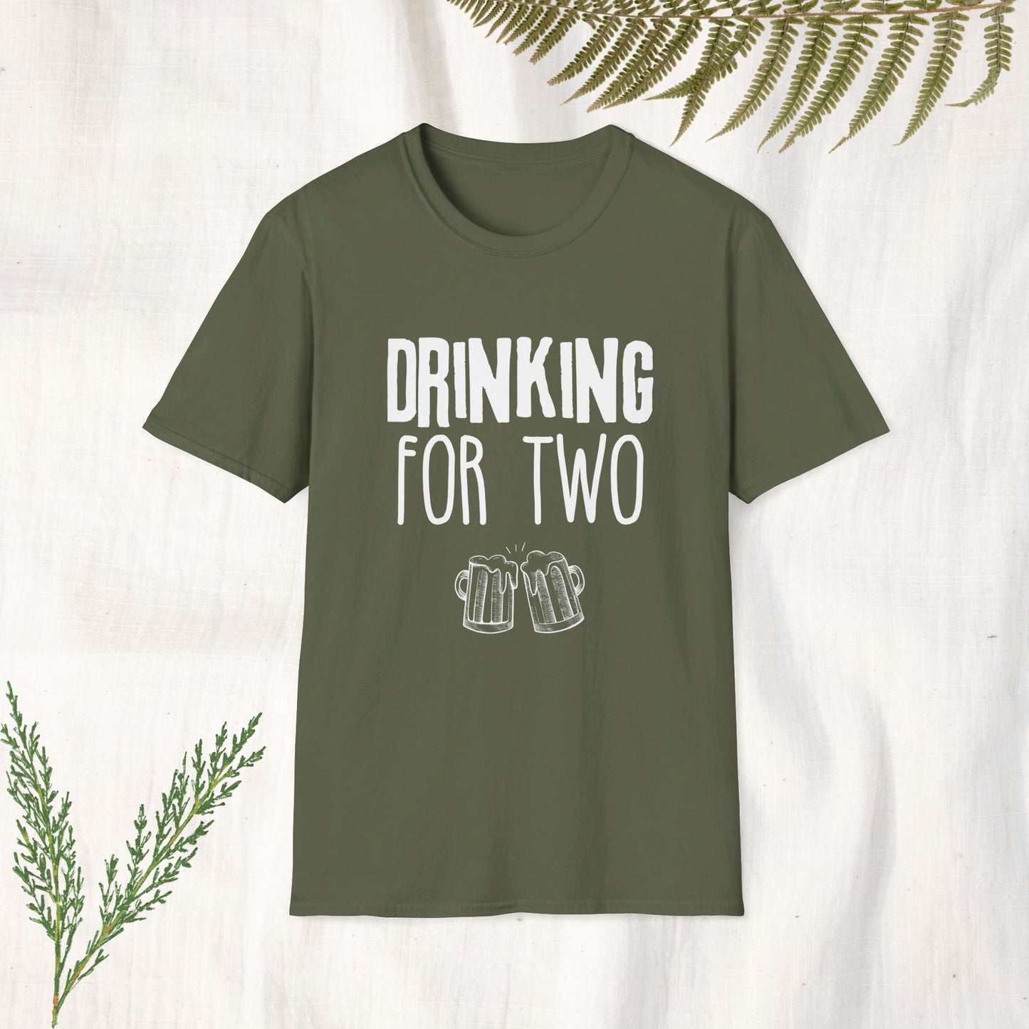 Adults Unisex | Drinking for Two Pregnancy Announcement | Tee