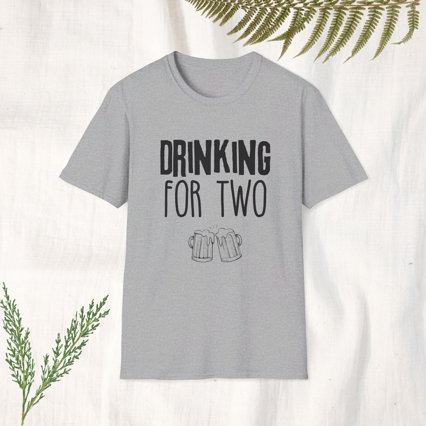 Adults Unisex | Drinking for Two Pregnancy Announcement | Tee