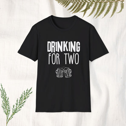 Adults Unisex | Drinking for Two Pregnancy Announcement | Tee