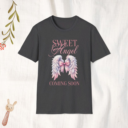 Sweet Angel Coming Soon Pregnancy Tshirt