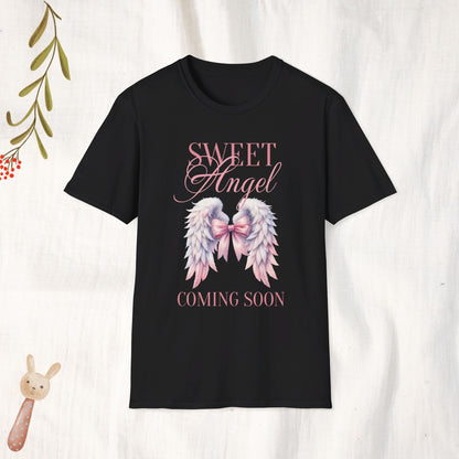 Sweet Angel Coming Soon Pregnancy Tshirt