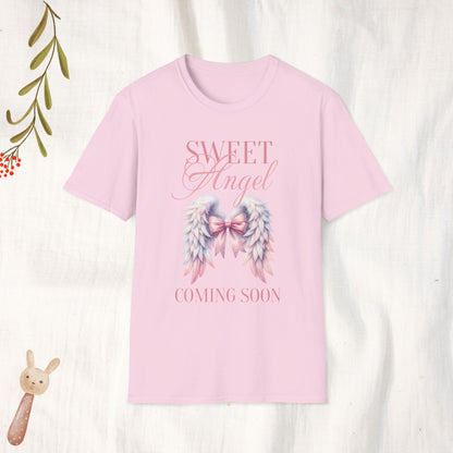 Sweet Angel Coming Soon Pregnancy Tshirt