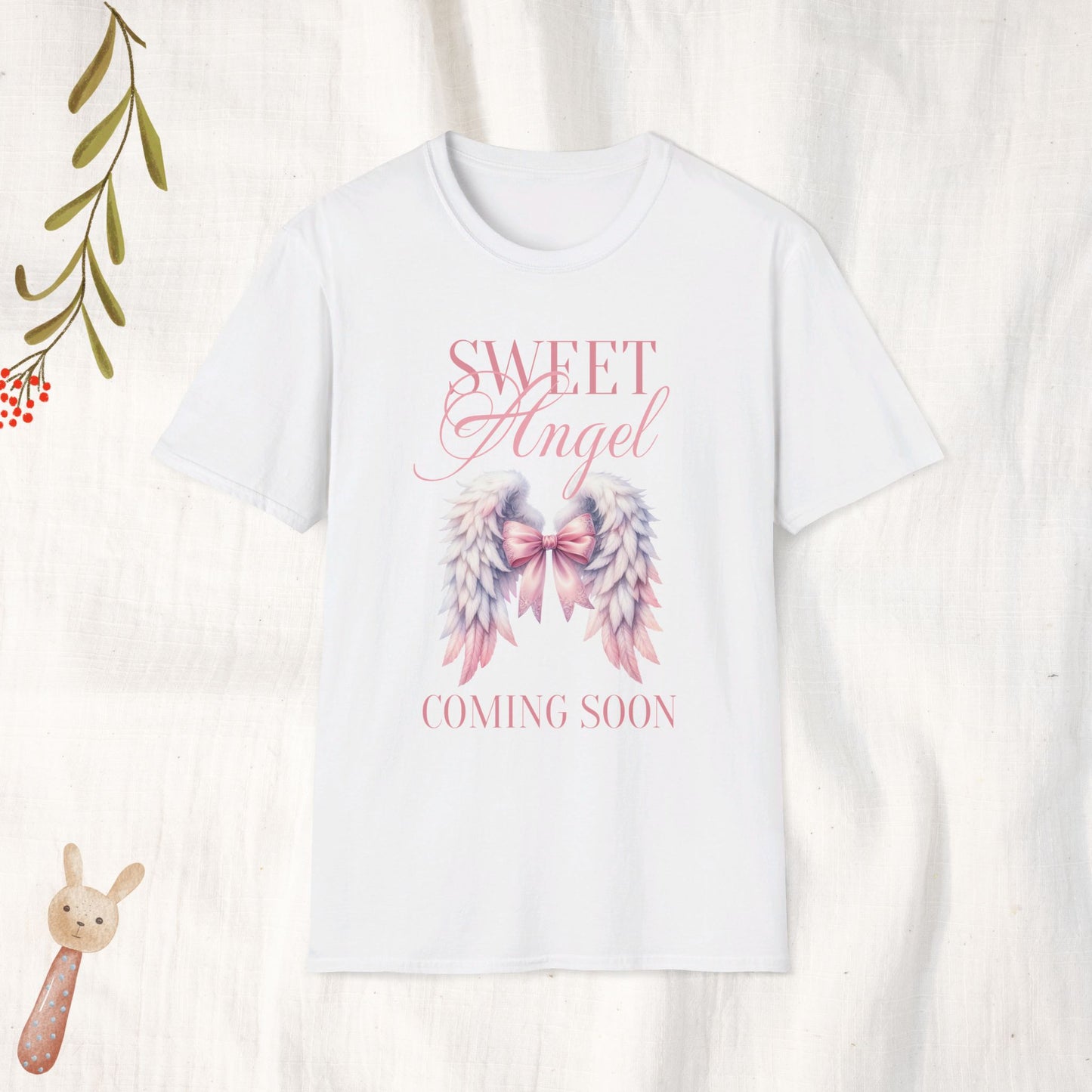 Sweet Angel Coming Soon Pregnancy Tshirt