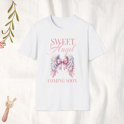 Sweet Angel Coming Soon Pregnancy Tshirt