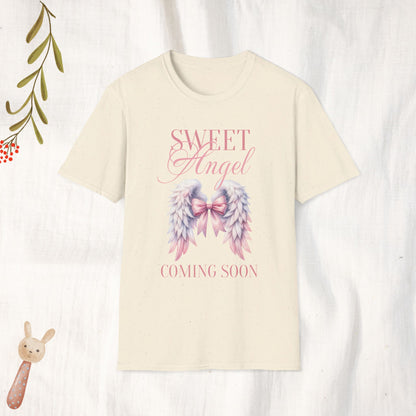 Sweet Angel Coming Soon Pregnancy Tshirt