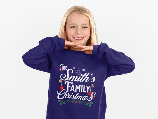 Kids Unisex | Enter Custom Family Name - Christmas | Sweater