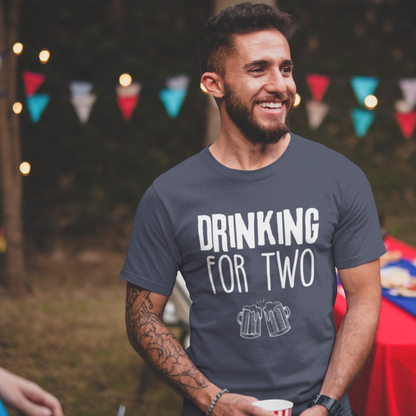 Adults Unisex | Drinking for Two Pregnancy Announcement | Tee