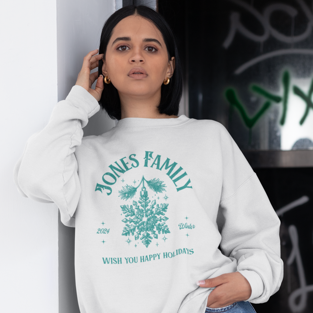 Adults Unisex | Enter Custom Family Name Holiday | Sweater